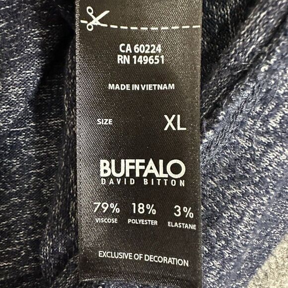 Buffalo David Bitton Sweater Mens XL Blue‎ Pullover Crew Neck Long Sleeve Adult - Picture 3 of 6
